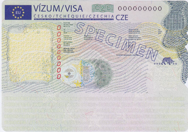 Czech Visa Sticker