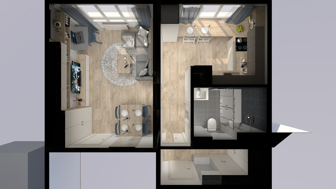 1+1 apartment layout